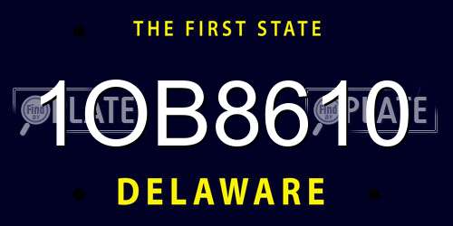 1OB8610 Delaware License Plate