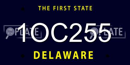 1OC255 Delaware License Plate