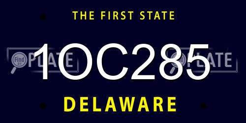 1OC285 Delaware License Plate