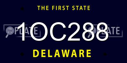1OC288 Delaware License Plate