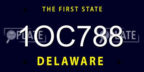 1OC788 Delaware License Plate