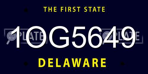 1OG5649 Delaware License Plate