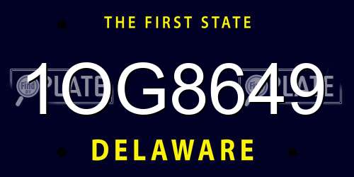 1OG8649 Delaware License Plate