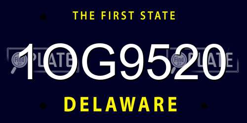 1OG9520 Delaware License Plate