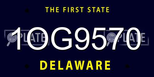 1OG9570 Delaware License Plate