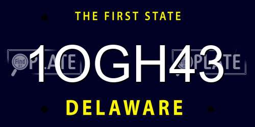 1OGH43 Delaware License Plate