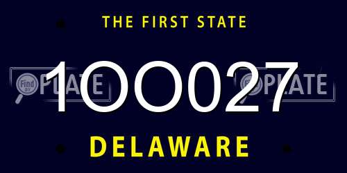 1OO027 Delaware License Plate
