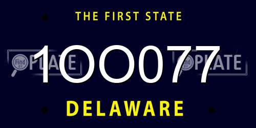 1OO077 Delaware License Plate