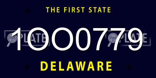 1OO0779 Delaware License Plate