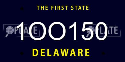 1OO150 Delaware License Plate