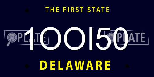 1OOI50 Delaware License Plate