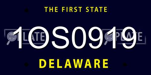 1OS0919 Delaware License Plate