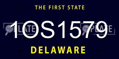 1OS1579 Delaware License Plate
