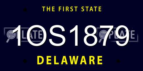 1OS1879 Delaware License Plate