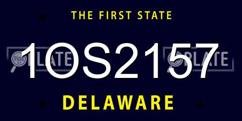 1OS2157 Delaware License Plate