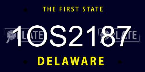 1OS2187 Delaware License Plate