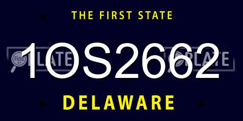 1OS2662 Delaware License Plate