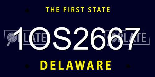 1OS2667 Delaware License Plate