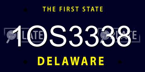 1OS3338 Delaware License Plate