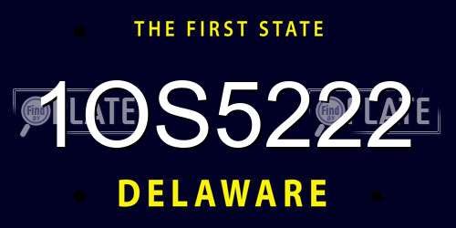 1OS5222 Delaware License Plate
