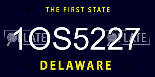 1OS5227 Delaware License Plate