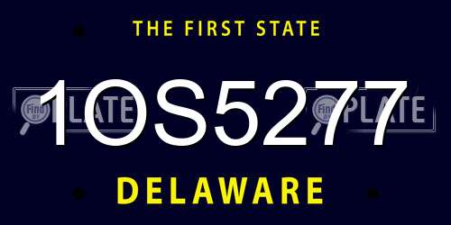 1OS5277 Delaware License Plate