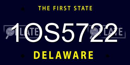 1OS5722 Delaware License Plate