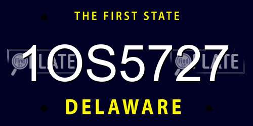 1OS5727 Delaware License Plate