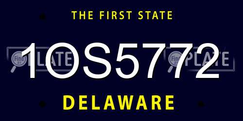 1OS5772 Delaware License Plate