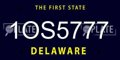 1OS5777 Delaware License Plate