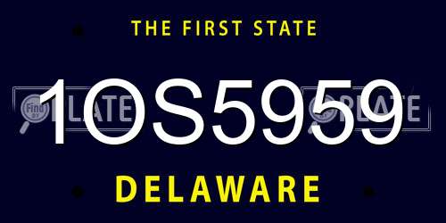 1OS5959 Delaware License Plate