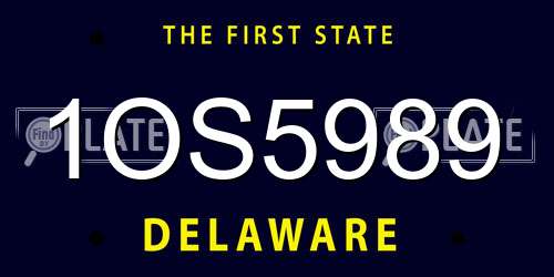 1OS5989 Delaware License Plate