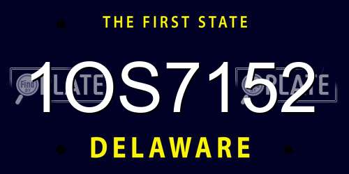 1OS7152 Delaware License Plate