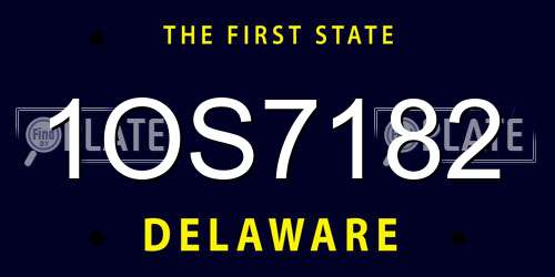 1OS7182 Delaware License Plate