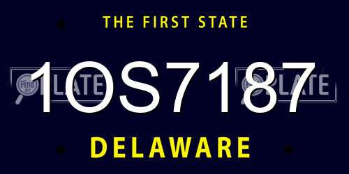 1OS7187 Delaware License Plate