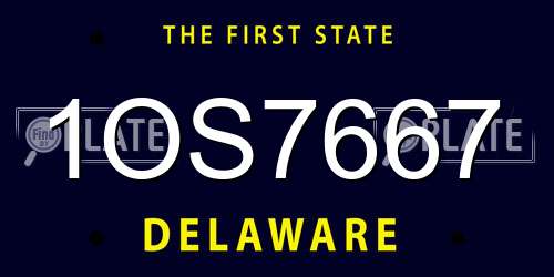 1OS7667 Delaware License Plate