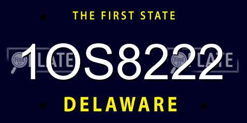 1OS8222 Delaware License Plate