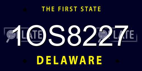1OS8227 Delaware License Plate