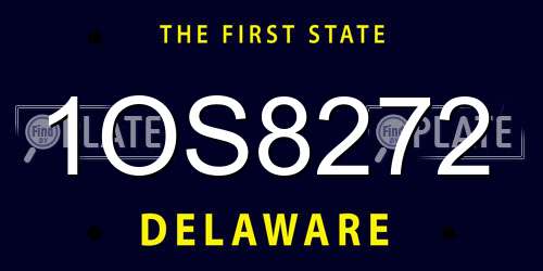 1OS8272 Delaware License Plate