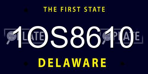 1OS8610 Delaware License Plate