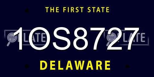 1OS8727 Delaware License Plate
