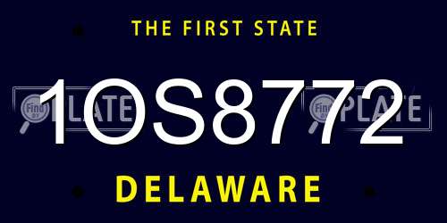1OS8772 Delaware License Plate