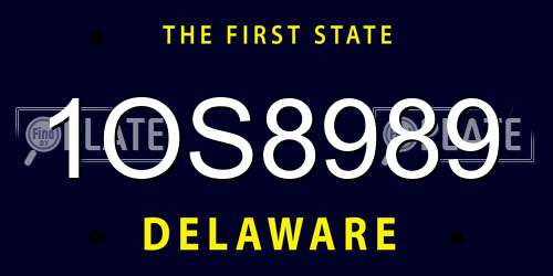 1OS8989 Delaware License Plate