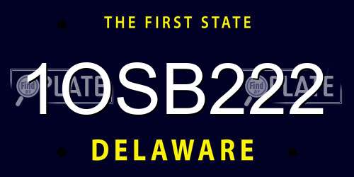 1OSB222 Delaware License Plate