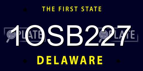 1OSB227 Delaware License Plate