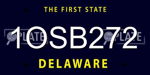 1OSB272 Delaware License Plate