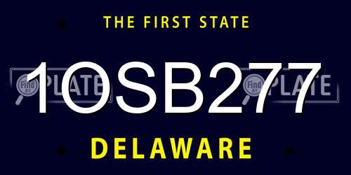 1OSB277 Delaware License Plate