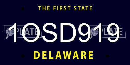 1OSD919 Delaware License Plate