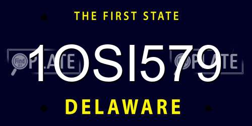 1OSI579 Delaware License Plate