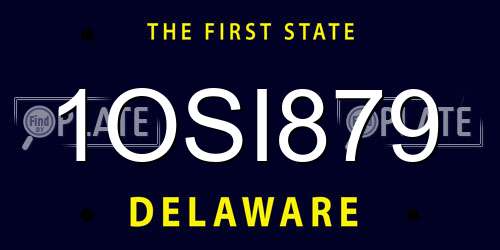 1OSI879 Delaware License Plate